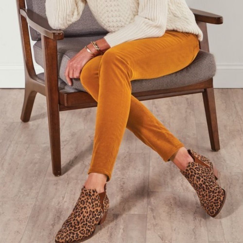 Nwt Soft Surroundings High Rise Corduroy Skinny Pull On Pants In Pecan